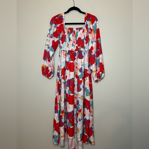 Floral Print Smocked Maxi Dress Size S - Picture 4 of 11